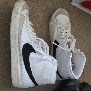 Nike White and Black High-Top Sneakers